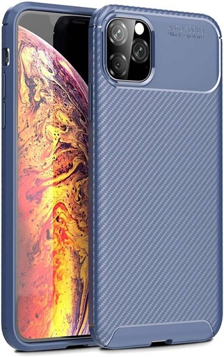 Apple iPhone 12/12 Pro carbon fiber silicon husă spate (Albastru)