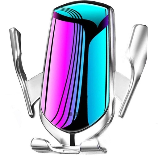 R1 suport auto (pentru grilă ventilație), fără fir suport auto/încărcător automat clemă inteligent cu senzor (10W), argintiu