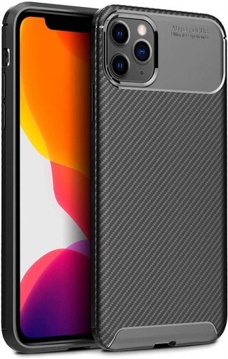 Apple iPhone 12/12 Pro carbon fiber silicon husă spate (Negru)