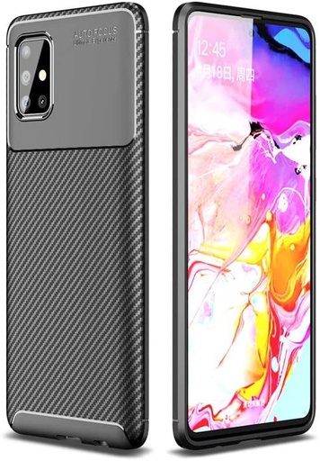 Samsung Galaxy A51 carbon fiber silicon husă spate, (Negru)