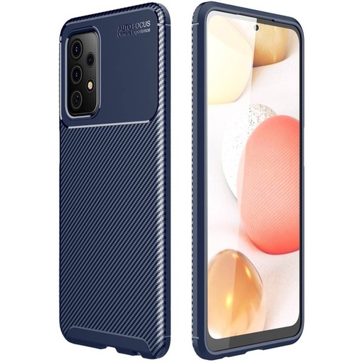 Samsung Galaxy A52 4G/A52 5G/A52s 5G carbon fiber silicon husă spate (Albastru)