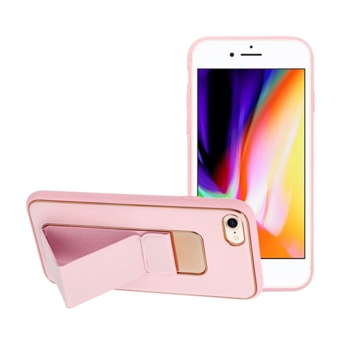 Apple iPhone 7/8/SE 2020/ SE 2022 piele husă de protecție extensibil cu suport, magnetic suport auto compatibil (Roz)