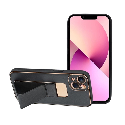 Apple iPhone 13 piele husă de protecție extensibil cu suport, magnetic suport auto compatibil (Negru)