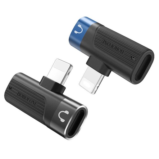 Borofone BV14 lightning adapter, Dual Lightning digital audio konverter, negru