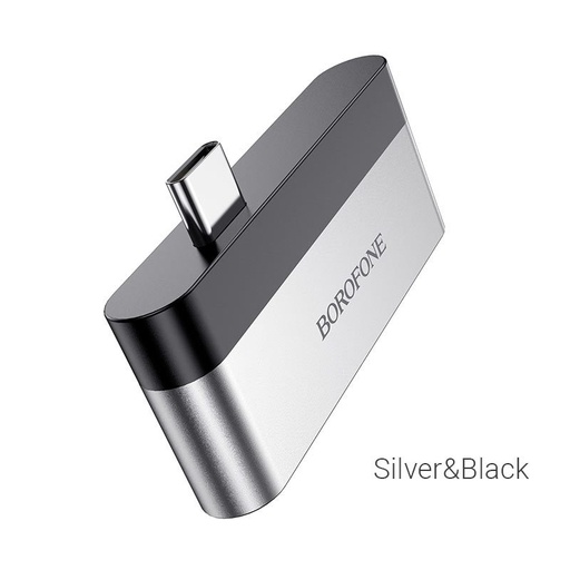 Borofone DH2 HDMI adapter, adapter USB-C HDMI + USB3.0, aluminiu aliaj, lat de compatibilitate, negru