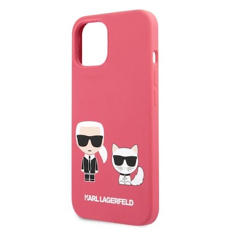 Apple iPhone 13 mini Karl Lagerfeld & Choupette lichid husă din silicon (Roșu) – KLHCP13SSSKCP