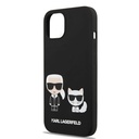 Apple iPhone 13 mini Karl Lagerfeld & Choupette folyékony szilikontok (Fekete) – KLHCP13SSSKCK