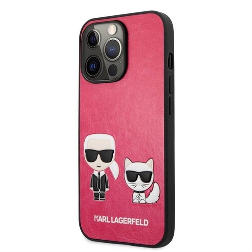 Apple iPhone 13 Pro Max Karl Lagerfeld & Choupette PU husă din piele (Fukszia) – KLHCP13XPCUSKCP