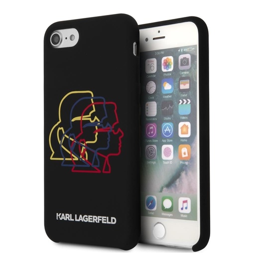 Apple iPhone 7/8/SE2020/SE2022 Karl Lagerfeld Liquid Glitter Gatsby husă (Negru) – KLHCI8LGGKBK