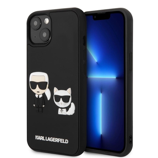 Apple iPhone 13 Karl Lagerfeld & Choupette 3D husă (Negru) – KLHCP13M3DRKCK