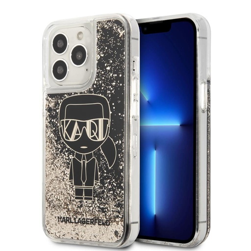 Apple iPhone 13 Pro Karl Lagerfeld Liquid Glitter Gatsby husă (Negru) – KLHCP13LLGGKBK