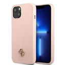 Apple iPhone 13 mini Guess 4G Silicone Metal Logo tok (Rózsaszín) - GUHCP13SS4LP