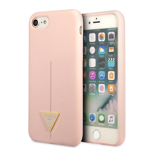 Apple iPhone 7 / iPhone 8 / iPhone SE 2020 / iPhone SE 2022 GUESS Silicon triangle premium husă spate (Roz - GUHCI8SLTGP)