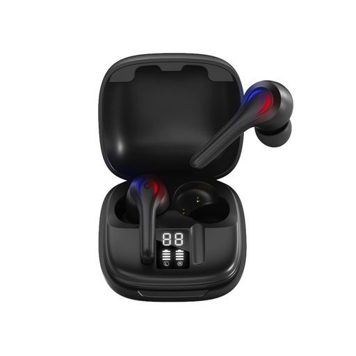 XO X8 fără fir headset, BT v5.0, husă de încărcare 300mAh, căști 25mAh, până la 3 ore apel/muzică , negru