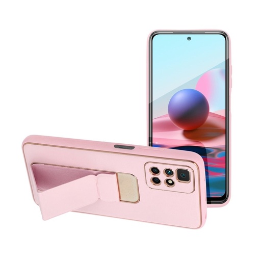 Xiaomi Redmi 10 piele husă de protecție extensibil cu suport, magnetic suport auto compatibil , (Roz)