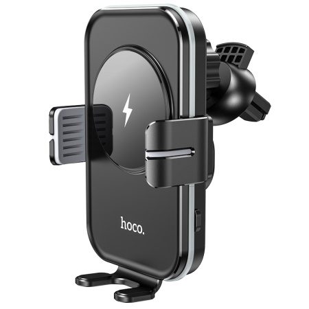 Hoco CA80 fără fir auto încărcător rapid (pentru grilă ventilație) (pentru grilă ventilație), negru - gri