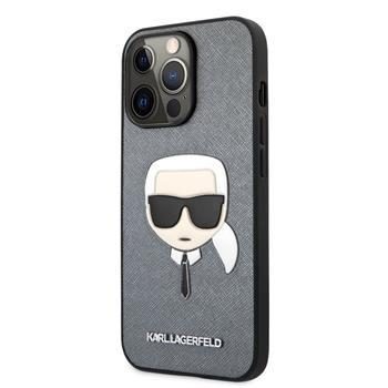 Apple iPhone 13 Pro Karl Lagerfeld PU Saffiano Karl Head husă (Argintiu - KLHCP13LSAKHSL)