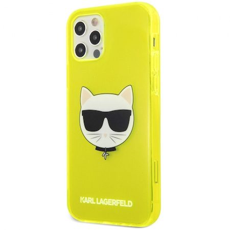 Apple iPhone 12 / iPhone 12 Pro Karl Lagerfeld TPU Choupette Head husă (Galben - KLHCP12MCHTRY)