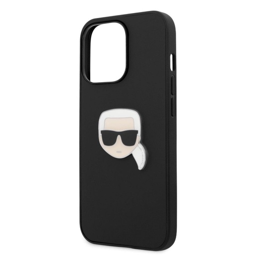 Apple iPhone 13 mini Karl Lagerfeld PU Leather Karl Head husă (Negru) – KLHCP13SPKMK