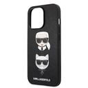 Apple iPhone 13 Pro Karl Lagerfeld PU Saffiano Karl and Choupette Heads tok (Fekete) – KLHCP13LSAKICKCBK