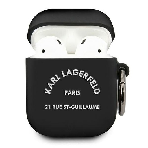 Apple AirPods 1/2 Karl Lagerfeld Rue St Guillaume husă (Negru) – KLACA2SILRSGBK