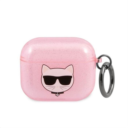 Apple AirPods 3 Karl Lagerfeld Choupette Glitter husă (Roz) – KLA3UCHGP
