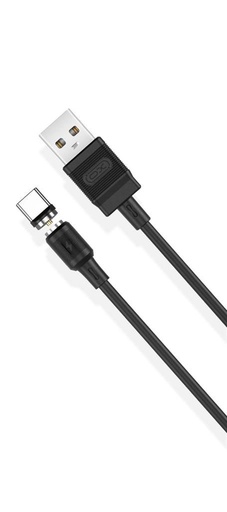 XO NB187 USB-C cablu de date (Negru) – 1 m, 2.1A, PVC, magnetic conexiune
