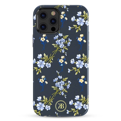 Apple iPhone 12/12 Pro Kingxbar blossom Swarovski cu pietre husă spate (Albastru)