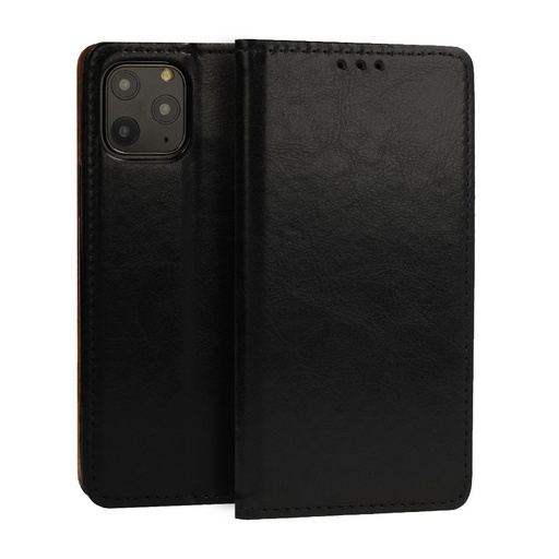 Apple iPhone 12/12 Pro original piele husă tip carte (Negru)