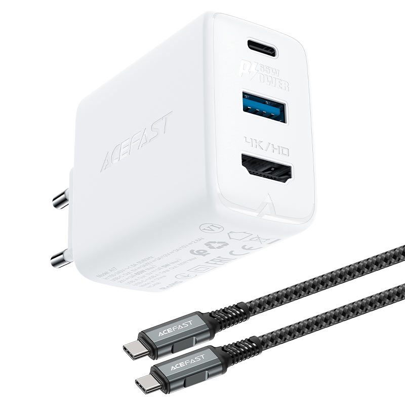 Acefast A17 DEX HUB - PD töltő (QC + PD csatlakozó), PD type-C kábel PD65W multifunkcionális HDMI 4K 60Hz