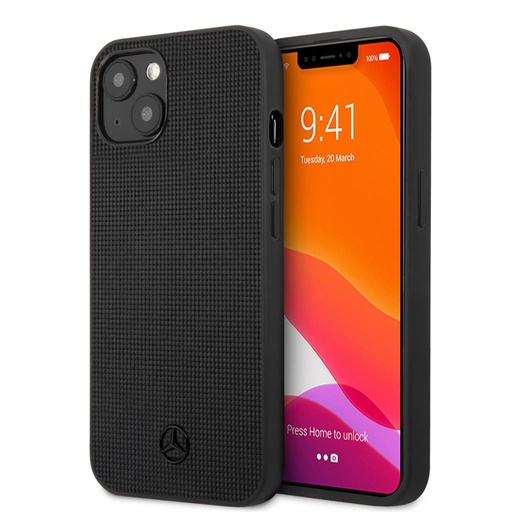 Apple iPhone 13 Mini Mercedes meshed piele husă spate (Negru) - MEHCP13SMBLBK