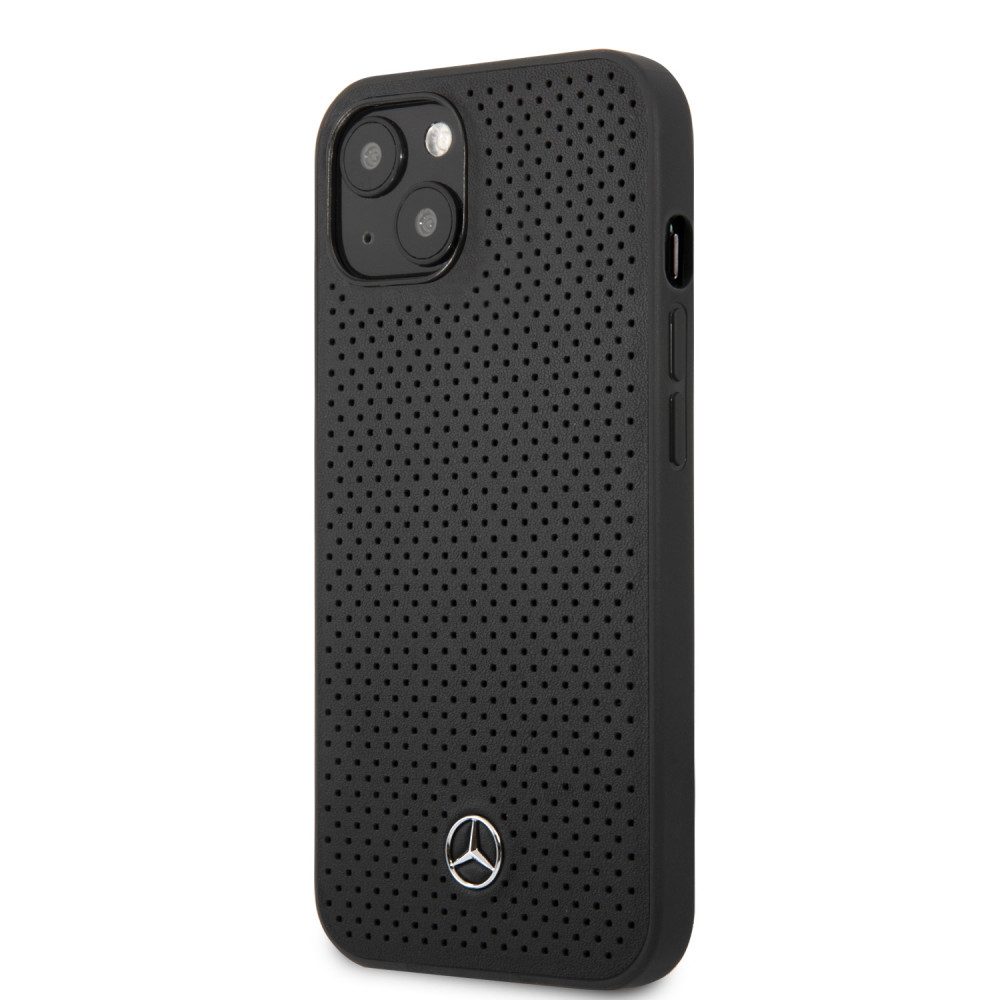 Apple iPhone 13 Mercedes bőr hátlap tok (Fekete) - MEHCP13MDELBK