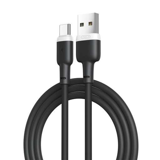 XO NB208 USB-C cablu de date (Negru) – moale silicon acoperire