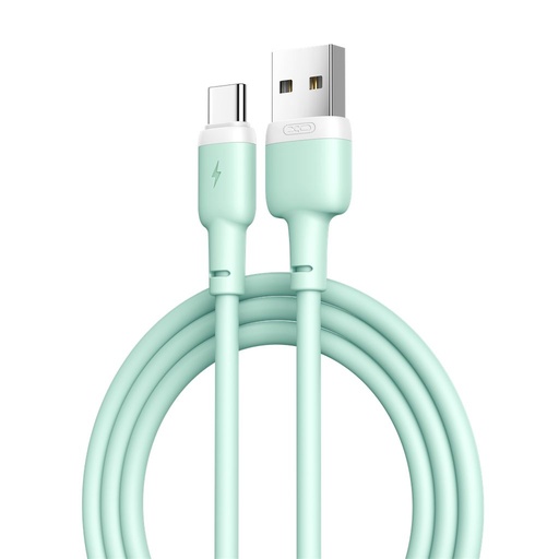 XO NB208 USB-C cablu de date (Verde) – moale silicon acoperire