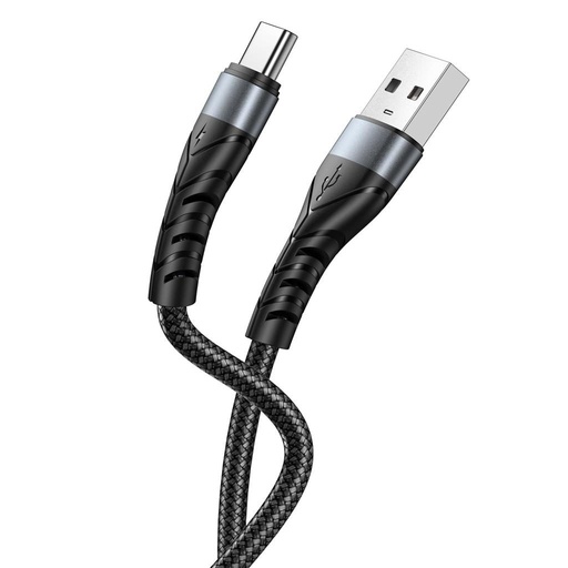 XO NB209 USB-C cablu de date (Negru) – împletit acoperire, aluminiu carcasă, 1 m
