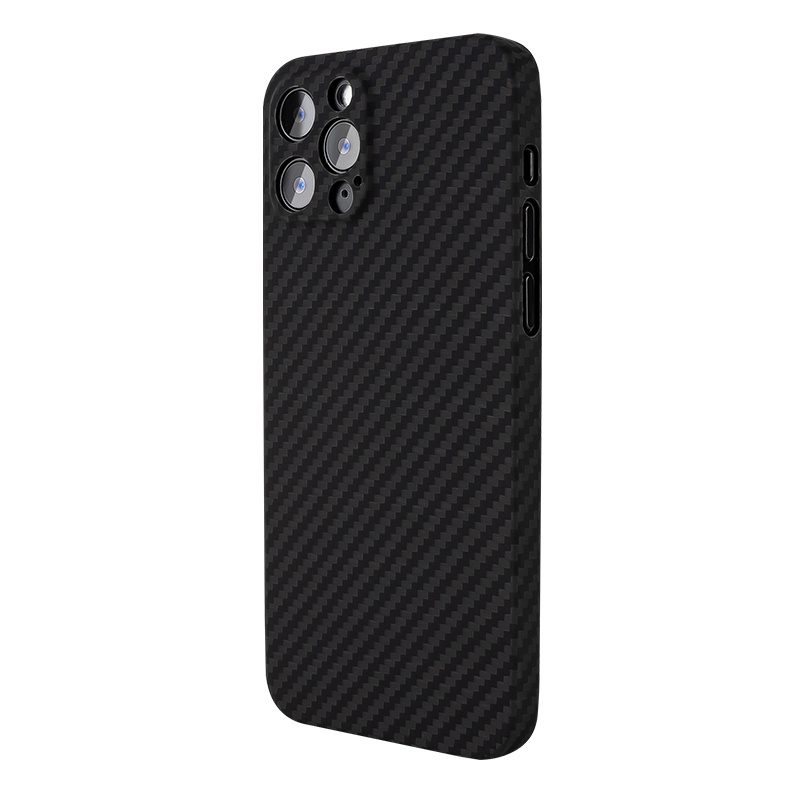 Apple iPhone 13 aramid carbon ütésálló ultravékony hátlap tok (Fekete)