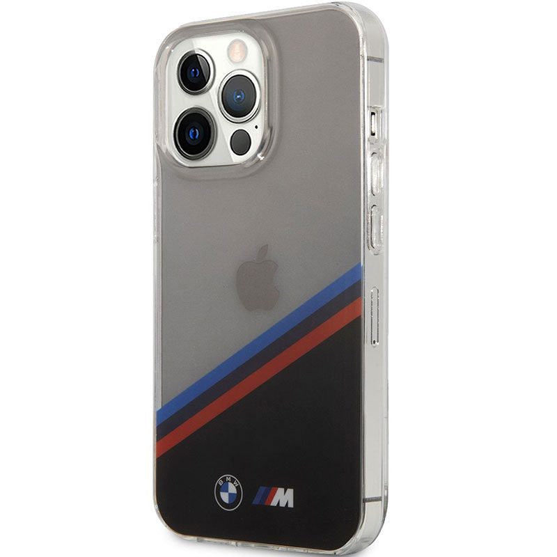 Apple iPhone 13 mini BMW M PC/TPU tok – Tricolor Stripe (Átlátszó) - BMHCP13SMHLPK
