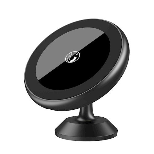 XO CX009 magnetic auto suport telefon, pentru bord adeziv , fără fir cu încărcare (max 15W), negru