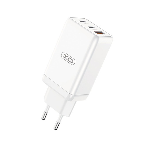 XO CE03 65W GaN încărcător rapid (Alb) – USB-C PD 65W + USB-A QC 30W