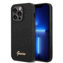 Apple iPhone 14 Pro Guess Glitter Flakes Metal Logo tok (Fekete) - GUHCP14LHGGSHK