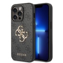 Apple iPhone 14 Pro Guess PU 4G Metal Logo tok (Szürke) - GUHCP14L4GMGGR