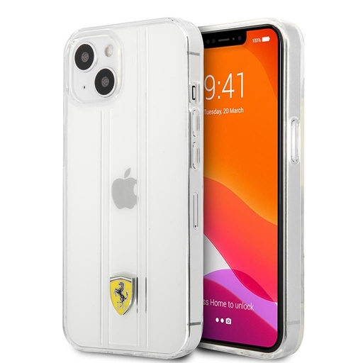 Apple iPhone 13 Ferrari 3D stripes premium husă spate (Transparent) - FES3SHCP13MTR