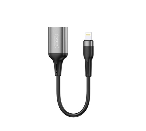 XO NB201 lightning adapter Lightning-USB-A adaptor, 150mm-es cu lungime de cablu, negru