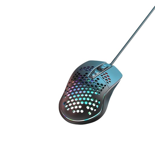 XO M4 cu fir mouse (Negru) – USB conector, RGB, honeycomb design, gamer design