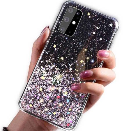Samsung Galaxy S22 glue glitter hátlap tok (Fekete)