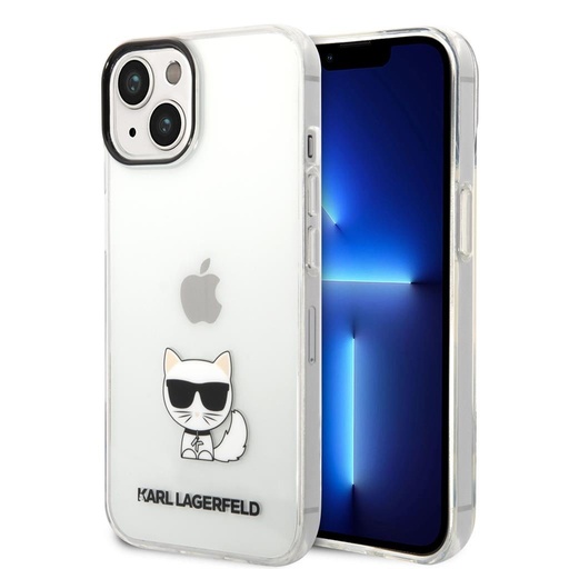 Apple iPhone 14 Plus (Transparent) Karl Lagerfeld Choupette Logo husă - KLHCP14MCTTR