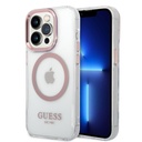 Apple iPhone 14 Pro Max Guess átlátszó MagSafe tok (Rózsaszín) – GUHMP14XHTRMP