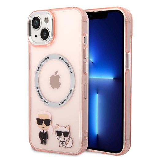 Apple iPhone 14 Plus Karl Lagerfeld MagSafe Karl and Choupette pro iPhone 14 Plus Roz husă (Roz) – KLHMP14MHKCP