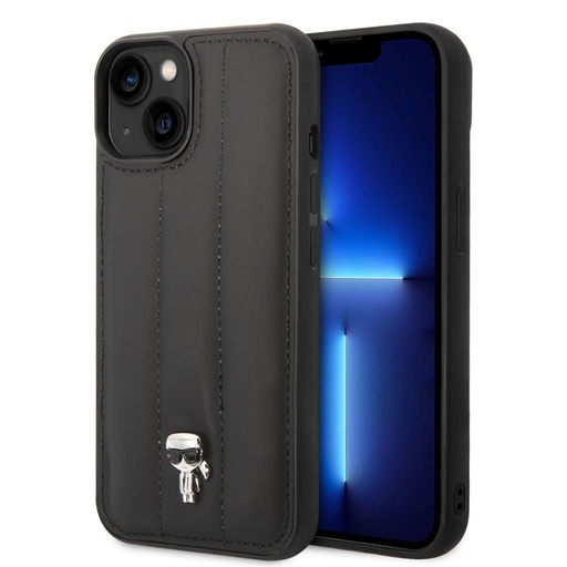 Apple iPhone 14 Karl Lagerfeld Quilted Puffy Iconic Logo husă (Negru) – KLHCP14SPSQPK