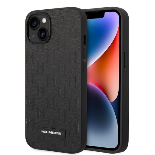 Apple iPhone 14 Karl Lagerfeld Saffiano Monogram husă (Negru) – KLHCP14SSAKLHPK